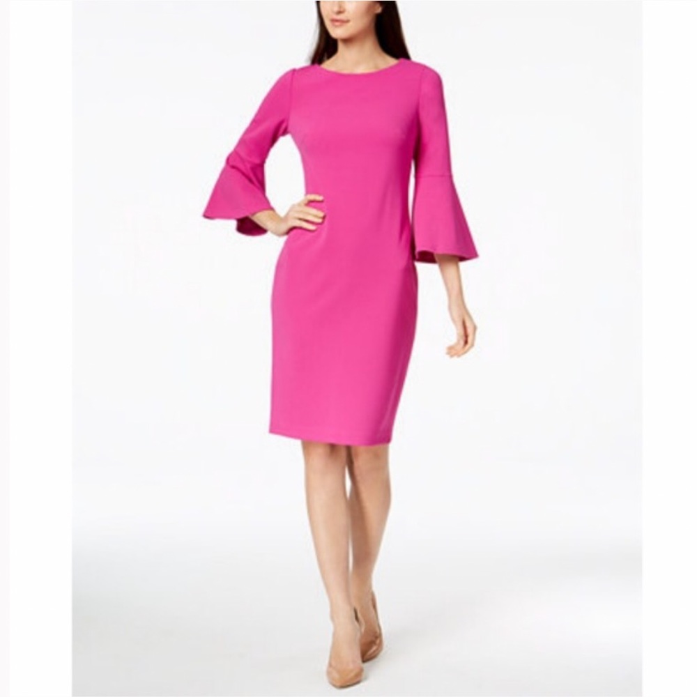 Pink Bell Sleeve Dress!